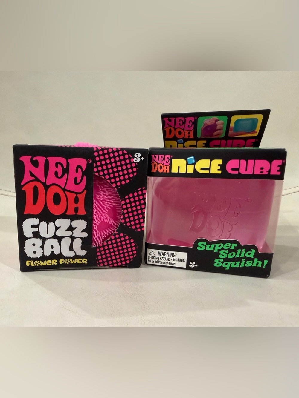 Nee Doh Pink Nice Cube Super Solid Squishes for Kids